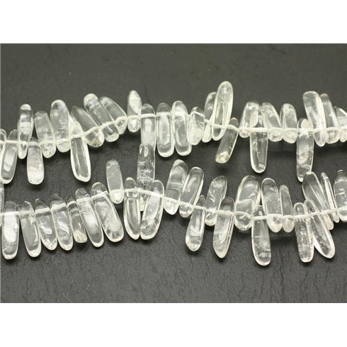 10pc - Perles Cristal de Roche Quartz Batonnets 12-25mm - 4558550021540 