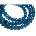 20pc - Perles de Pierre - Jade Boules 6mm Bleu Vert Paon - 4558550017185