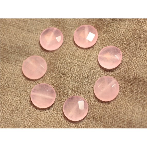 2pc - Perles de Pierre - Jade Palets Facettés 14mm Rose clair -  4558550021601 