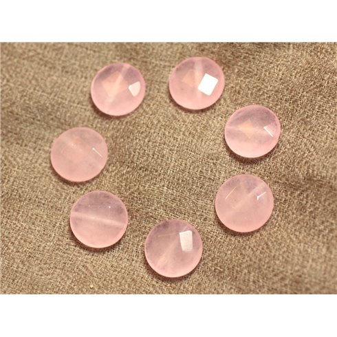 2pc - Perles de Pierre - Jade Palets Facettés 14mm Rose clair - 4558550021601