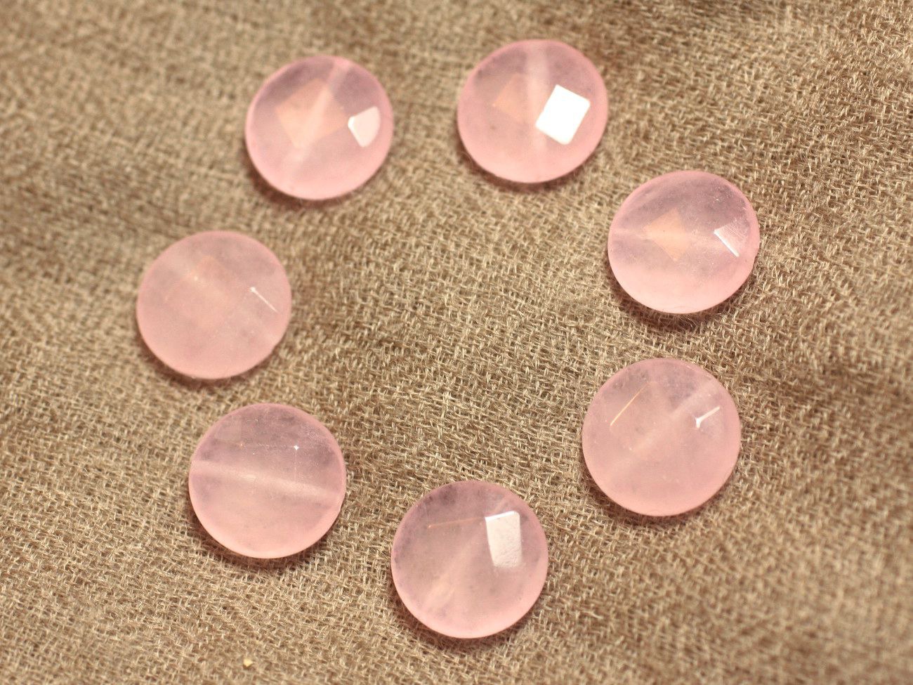 2pc - Perles de Pierre - Jade Palets Facettés 14mm Rose clair - 4558550021601