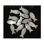 5pc - Breloques Pendentifs Nacre Blanche Poissons 23mm   4558550021663