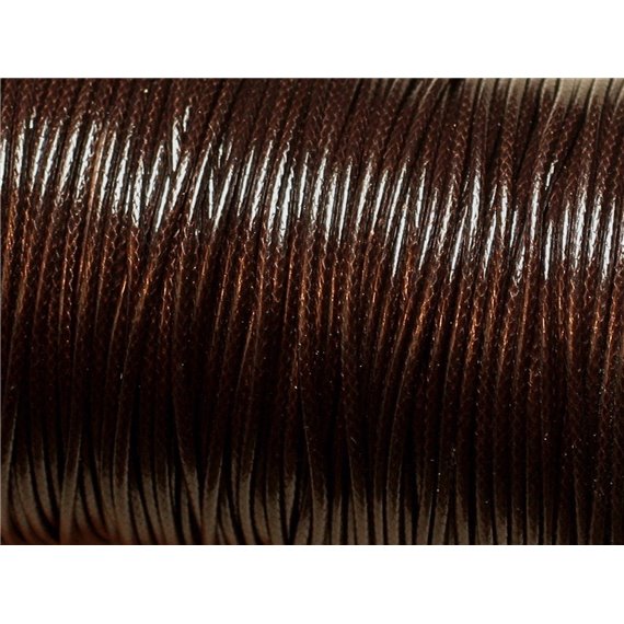 5 Mètres - Cordon de Coton Ciré 1.5mm Marron brun Café   4558550021694 