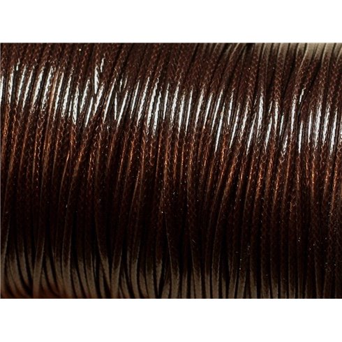 5 Mètres - Cordon de Coton Ciré 1.5mm Marron brun Café   4558550021694 