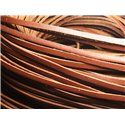 5 metres - Cordon Lanière Cuir Veritable Marron Noisette 5x2mm - 4558550021793