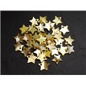 10pc - Pendentifs Breloques Nacre Jaune Doré Etoiles 12mm   4558550021816