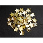 10pc - Pendentifs Breloques Nacre Jaune Doré Etoiles 12mm   4558550021816