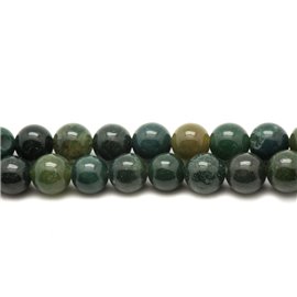 5pc - Stone Beads - Moss Agate Balls 10mm 4558550021939