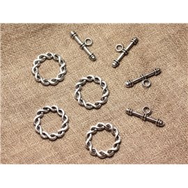 20pc - Toogle T Clasps Silver Plated Metal Celtic Twist 20mm 4558550021953