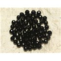 20pc - Perles de Pierre - Jade Boules Facettées 6mm Noir  -  4558550022073 