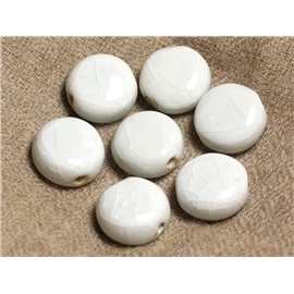 4pz - Perline in ceramica bianca Crackle - Palets 17mm 4558550019424