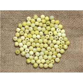20 Stück - Steinperlen - Jade Lemon Balls 4mm Gelb und Weiß 4558550035271 