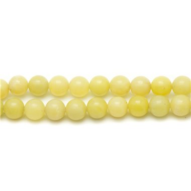 10pc - Perles de Pierre - Jade jaune citron Boules 8mm - 4558550022189