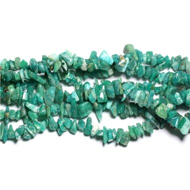 130pc environ - Perles de Pierre - Amazonite de Russie Rocailles Chips 5-12mm -  4558550022196 