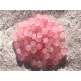 10pc - Stone Beads - Light Pink Jade Faceted Rondelles 6x4mm 4558550010971
