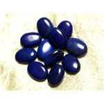 4pc - Perles Turquoise Synthèse - Ovales 20x15mm Bleu   4558550022332