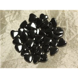 10pz - Perline di pietra - Cuori di ematite 10mm 4558550022356