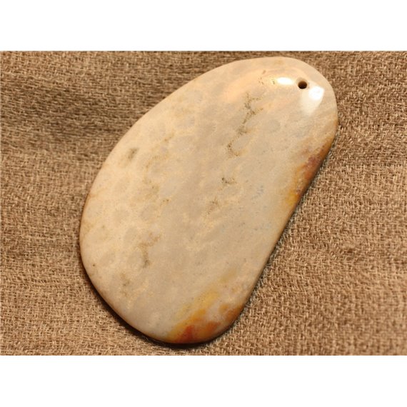 Pendentif Pierre semi précieuse Corail Fossile 55mm n°13  4558550022240 