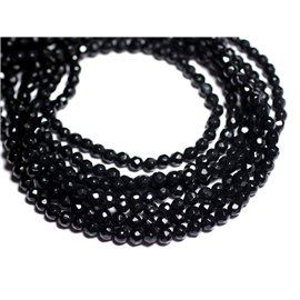 20pc - Stone Beads - Jade Faceted Balls 4mm Black 4558550022424