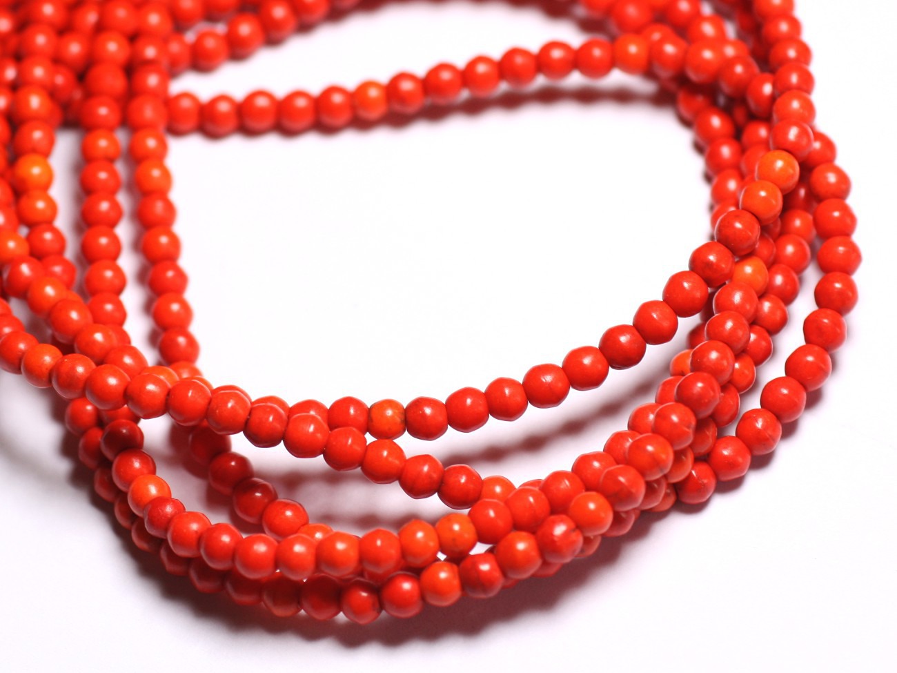 40pc - Perles Turquoise Synthèse Boules 4mm Orange   4558550022554