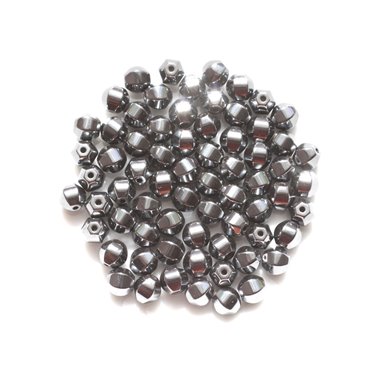 10pc - Perles de Pierre - Hématite Boules Facettées 6mm   4558550038371