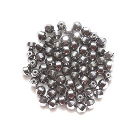 10pc - Stone Beads - Hematite Faceted Balls 6mm 4558550038371