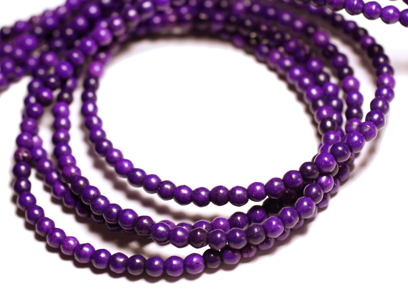 40pc - Perles Turquoise Synthèse Boules 4mm Violet   4558550022615