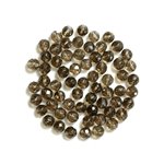 10pc - Perles de Pierre - Quartz Fumé Boules Facettées 6mm - 4558550023506 