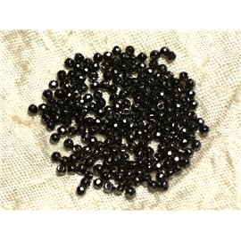 20pc - Perles Pierre Hématite Boules Facettées 2mm métal gris noir - 4558550022899