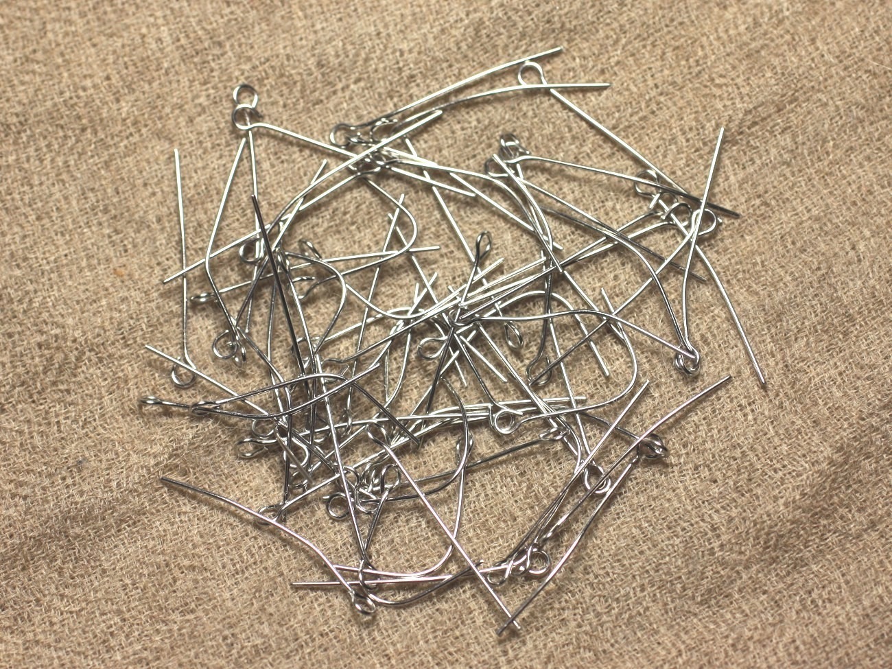 50pc - Tiges Clous à Oeil Acier Chirurgical 30mm   4558550023087