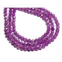 20pc - Perles de Pierre - Jade Boules Facettées 4mm Rose Fuchsia Violet   4558550023094