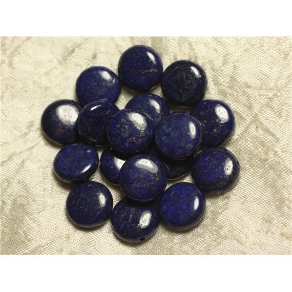 2pc - Perles de Pierre - Lapis Lazuli Palets 14mm   4558550023186