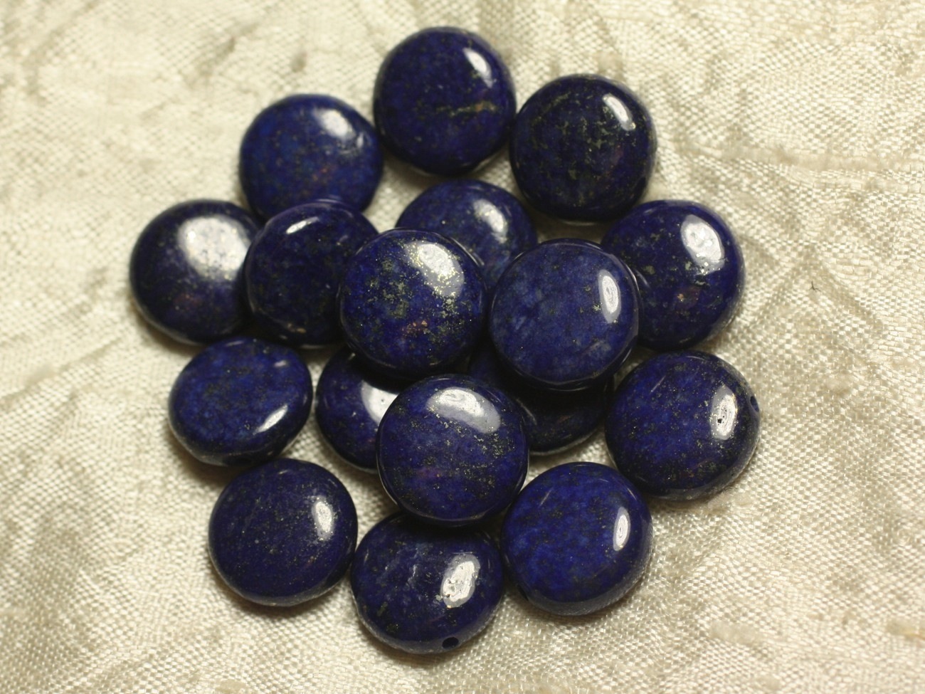 2pc - Perles de Pierre - Lapis Lazuli Palets 14mm   4558550023186