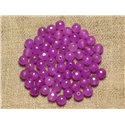 20pc - Perles de Pierre - Jade Boules Facettées 6mm Violet Rose -  4558550023247 