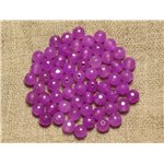 20pc - Perles de Pierre - Jade Boules Facettées 6mm Violet Rose -  4558550023247 
