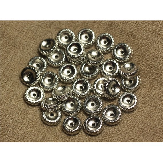 10pc - Perles Métal Argenté Rhodium Rondelles 10x3mm   4558550023308