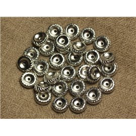 10 Stück - Rhodium Silber Metallperlen Unterlegscheiben 10x3mm 4558550023308