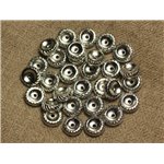 10pc - Perles Métal Argenté Rhodium Rondelles 10x3mm   4558550023308