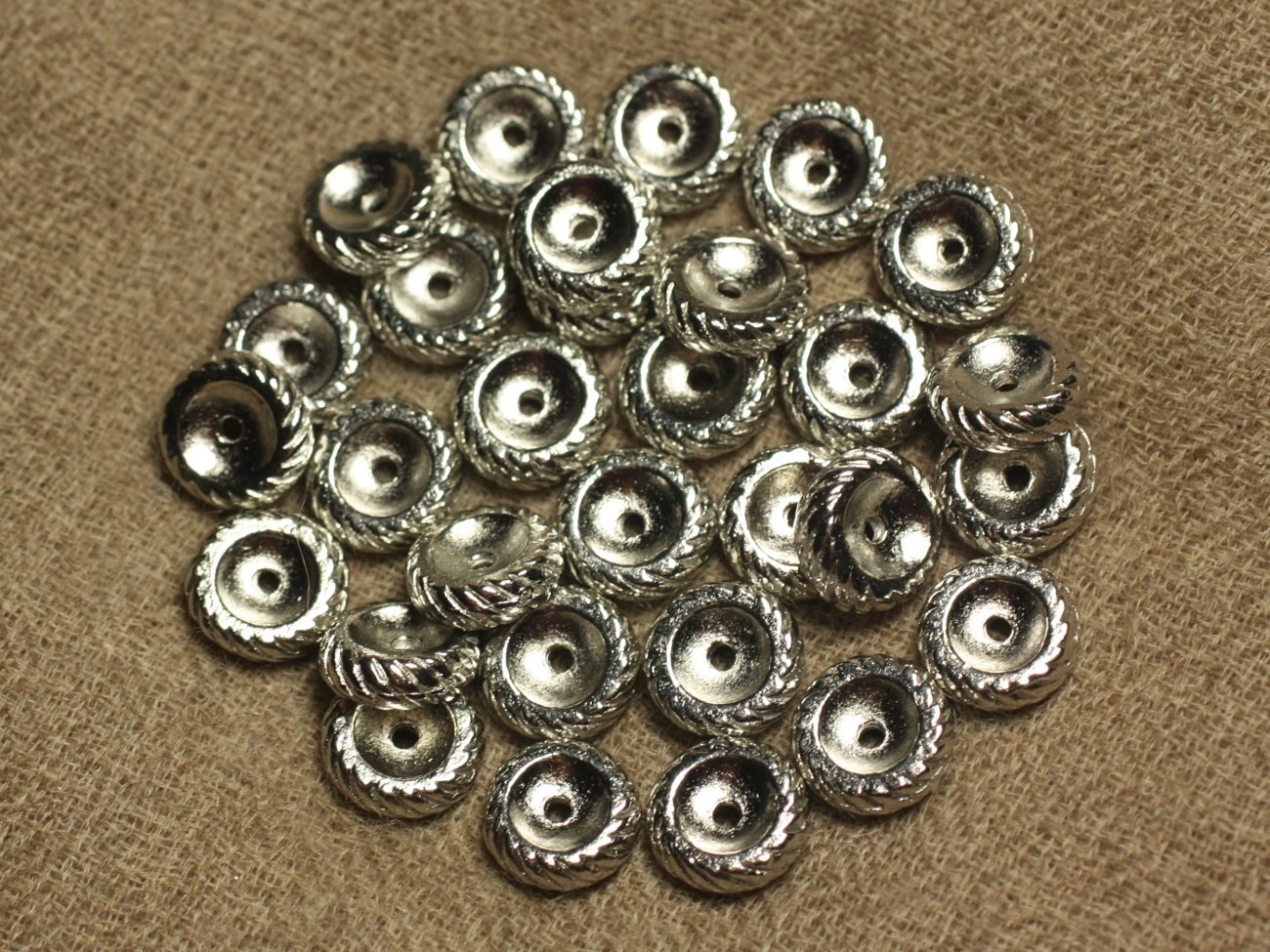 10pc - Perles Métal Argenté Rhodium Rondelles 10x3mm   4558550023308