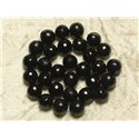 10pc - Perles de Pierre - Jade Boules Facettée 8mm Noir   4558550023315