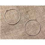 Anneaux Créoles Argent 925 Boucles d'Oreilles 22mm - 1 Paire   4558550023346