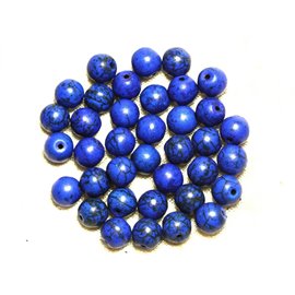 20Stk - Türkis Perlen Synthese Kugeln 8mm Mitternachtsblau - 4558550023377