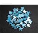 10pc - Perles Breloques Pendentifs Nacre Etoiles Bleu 12-13mm - 4558550023384 