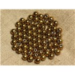 10pc - Perles de Pierre - Hématite Dorée Boules 6mm   4558550023445