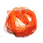 10pc - Colliers Tours de cou Organza et Coton 47cm Orange   4558550023469 