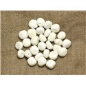 10pc - Perles de Pierre - Jade Blanche Nuggets 8-10mm   4558550023483