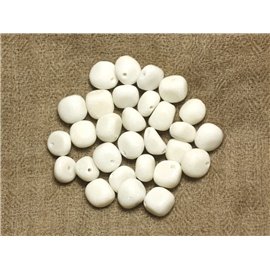 10pc - Stone Beads - White Jade Nuggets 8-10mm 4558550023483