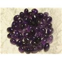 10pc - Perles Pierre - Amethyste Nuggets Ovales Olives 6-10mm Violet - 7427039736428