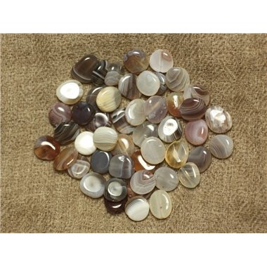 6pc - Perles de Pierre - Agate Botswana Ovales 7-9mm   4558550023513