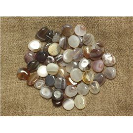 6pc - Perles de Pierre - Agate Botswana Ovales 7-9mm   4558550023513